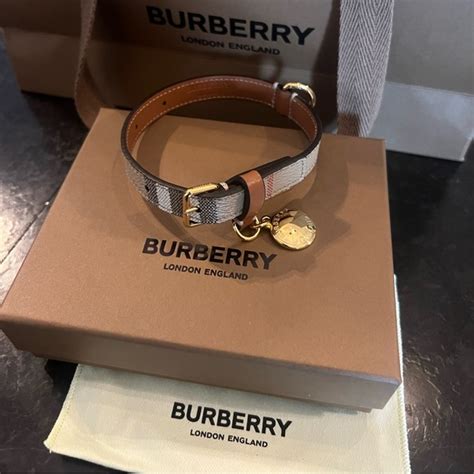 burberry leather studded collar|burberry bucket for small dog.